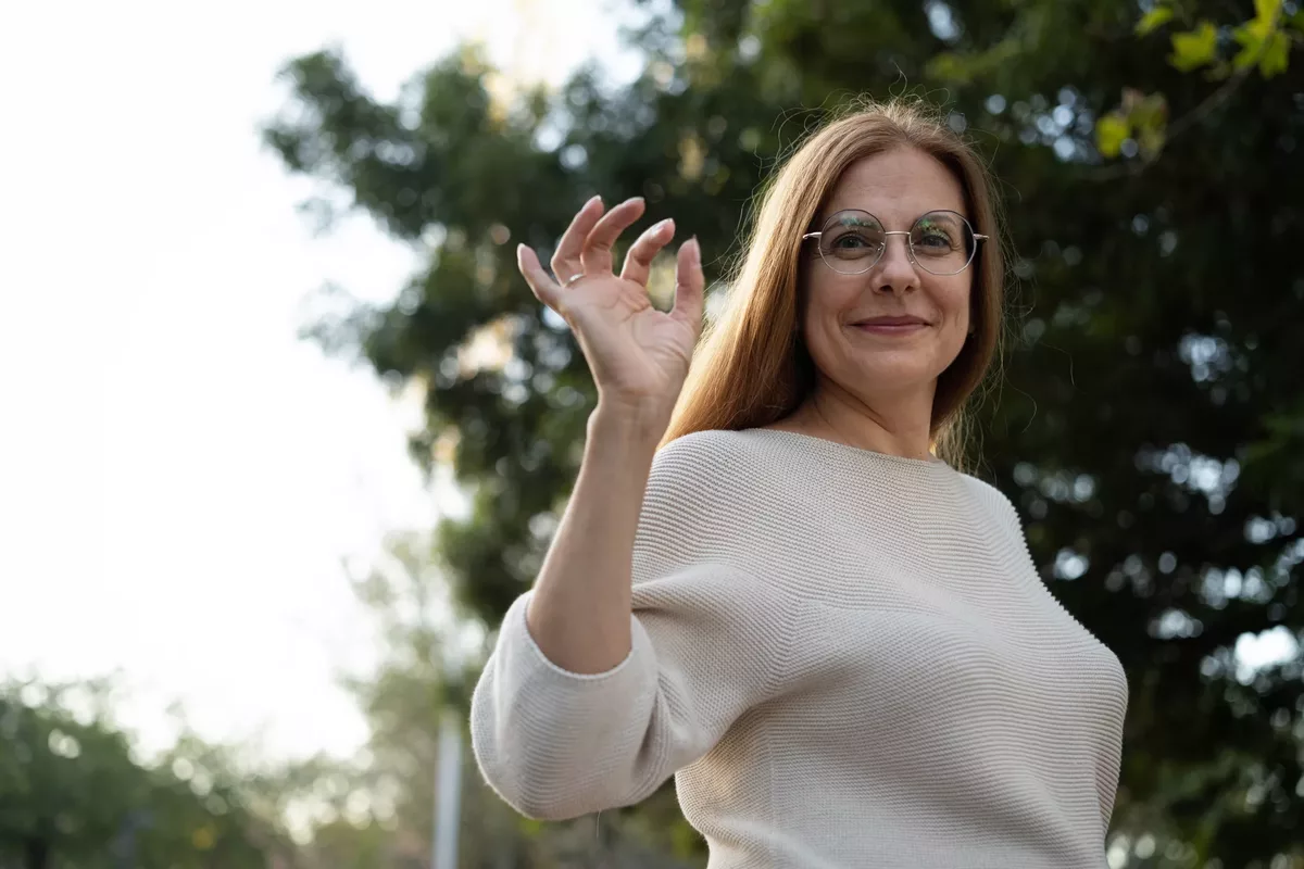 Person raising awareness